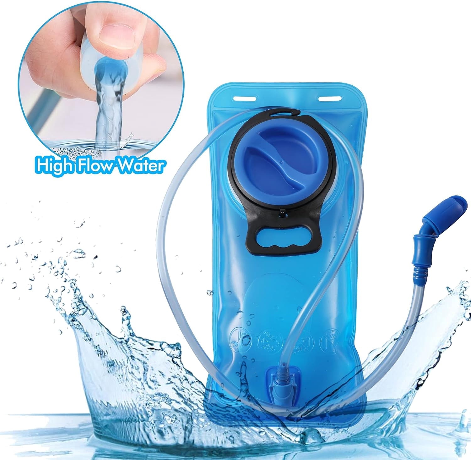TAGVO Hydration Bladder 2 Liter BPA Free 70oz + Cleaning Brushes Kit, Leakproof Water Bladder Travel Reservoir Hydration Bag, Easy Cleaning by 3 Brushes and Air Drying by Collapsible Frame NNPI