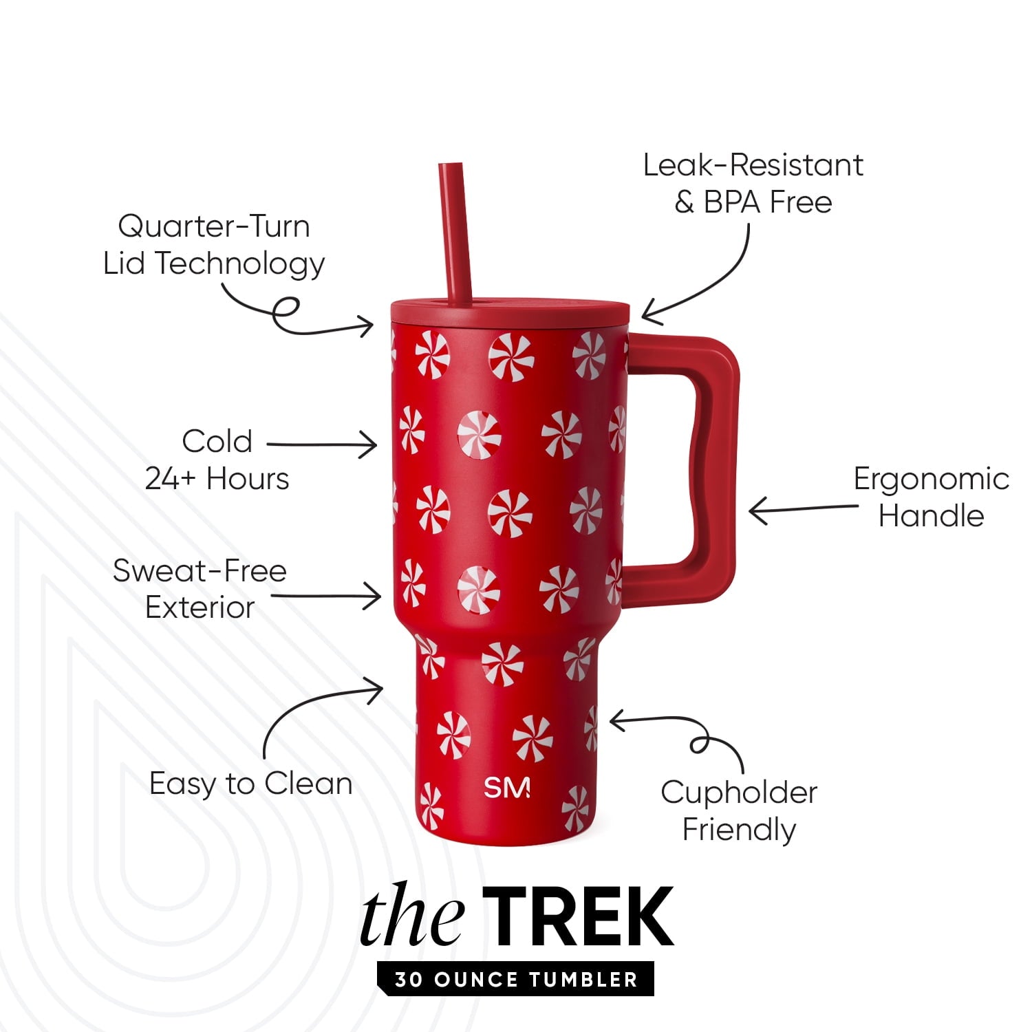 Simple Modern 30 fl oz Insulated Stainless Steel Trek Tumbler with Straw Lid | Seaglass Sage and Cream Checkmate YPTM