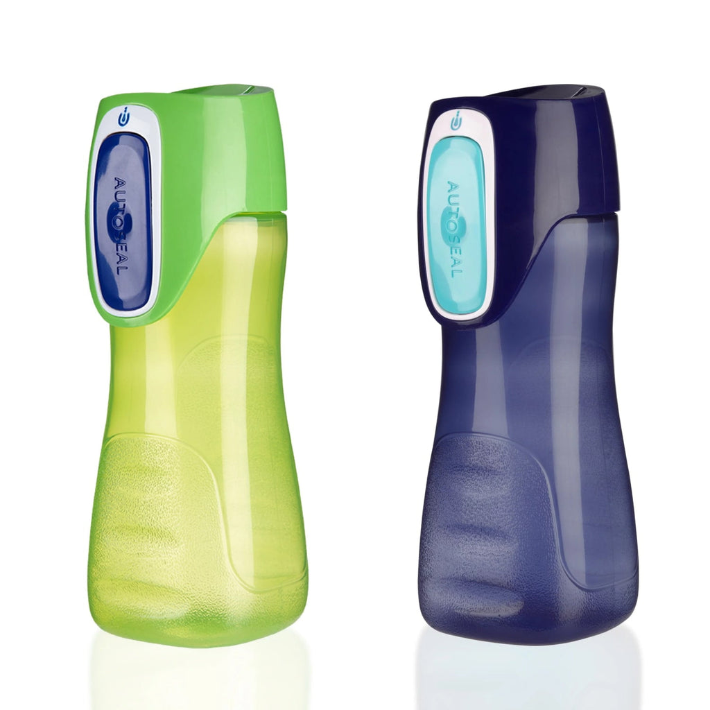 Contigo Kids Trekker Water Bottle with AUTOSEAL Lid Navy Blue and Granny Smith Green, 14 fl oz., 2-pack JNL7