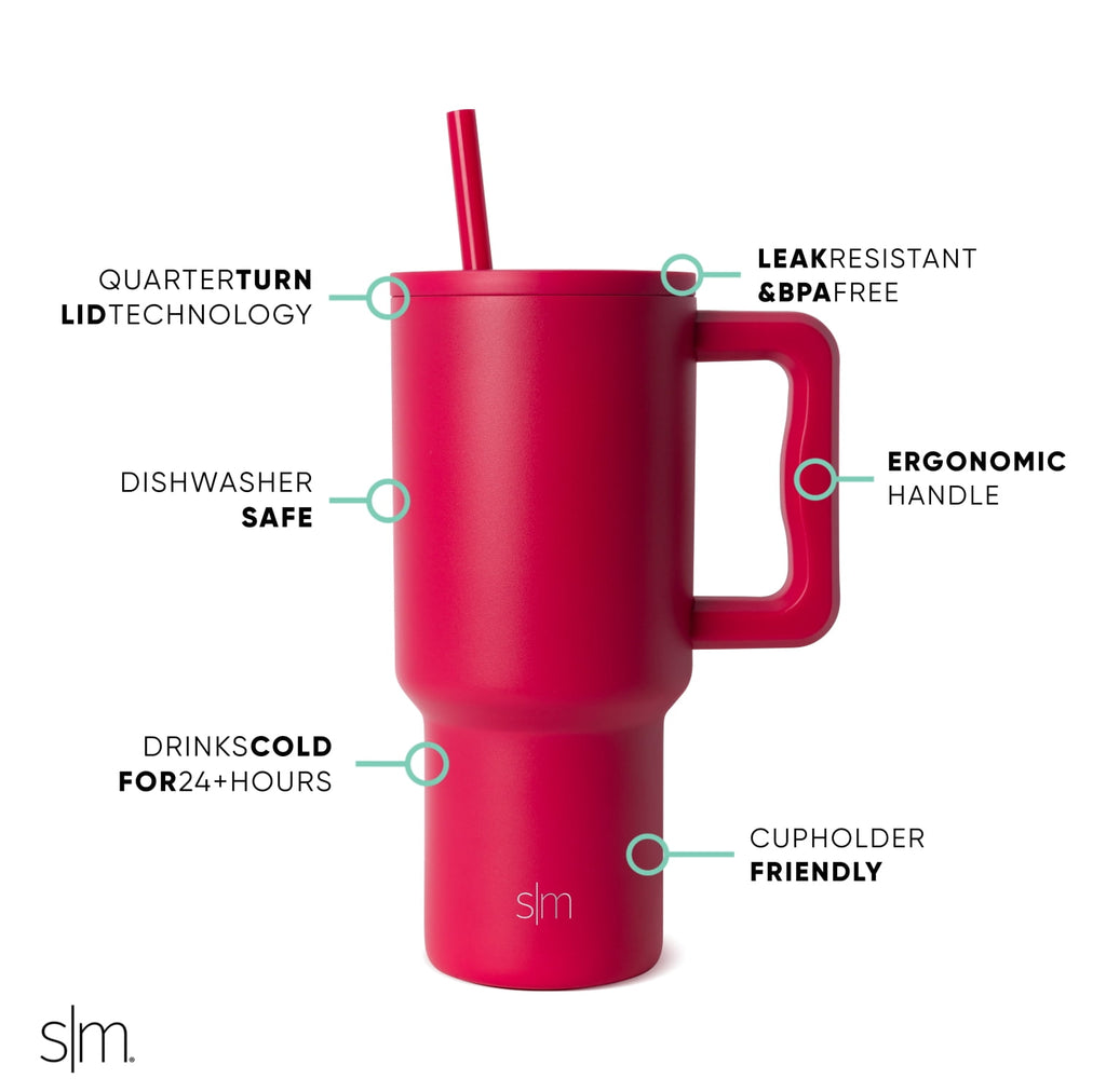 Simple Modern 30 fl oz Insulated Stainless Steel Trek Tumbler with Straw Lid | Seaglass Sage and Cream Checkmate YPTM