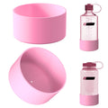 Linkidea 2 Pack Water Bottle Boot Compatible with Nalgene Sustain Wide Mouth 32oz/48oz, Narrow Mouth 32oz, Silicone Anti-Slip Bottle Bottom Bumper Protector (Light Pink) 2LD9