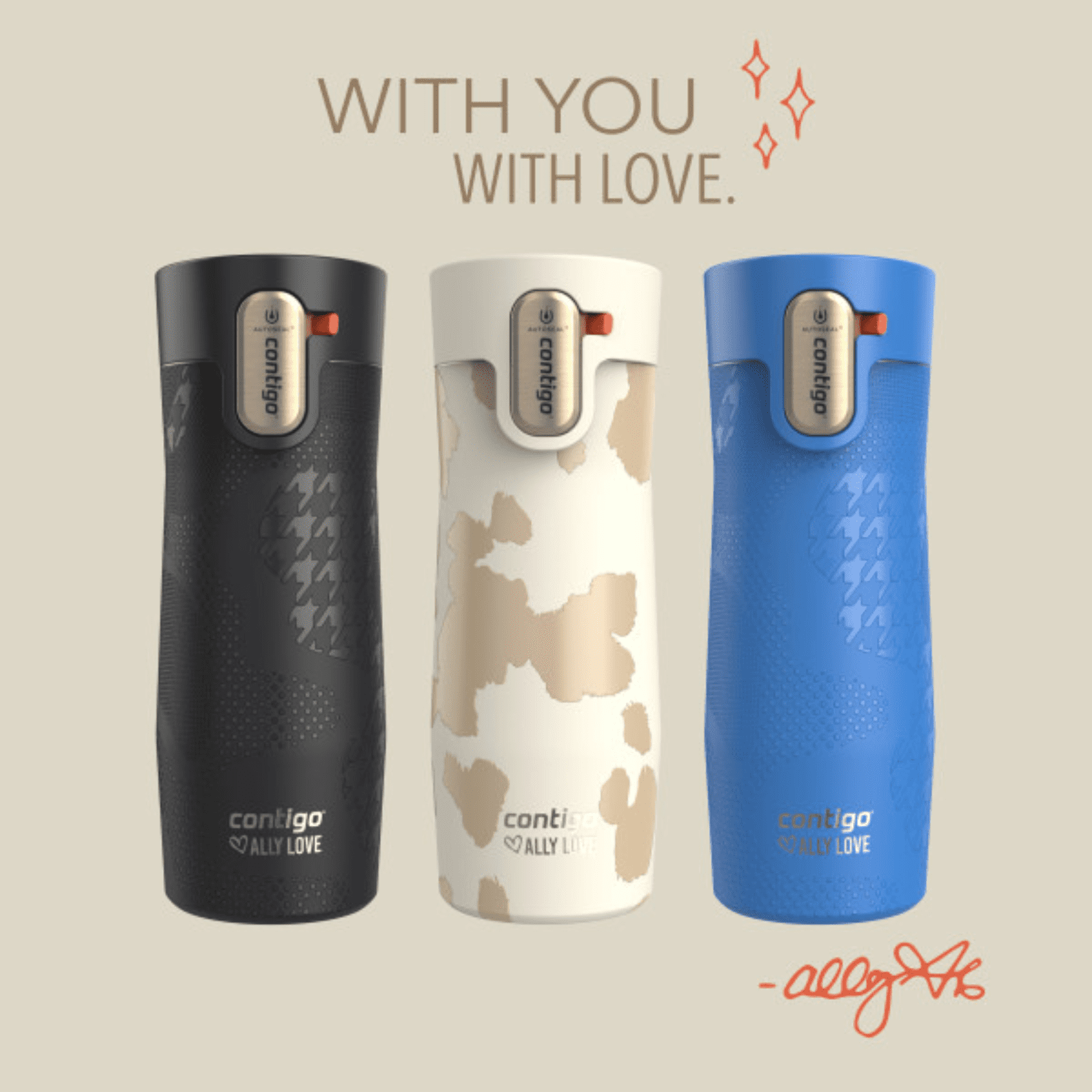 Contigo x Ally Love Autoseal West Loop Vacuum-Insulated Stainless Steel Travel Mug with Easy-Clean Lid, 16 oz, Stellar Jay R512