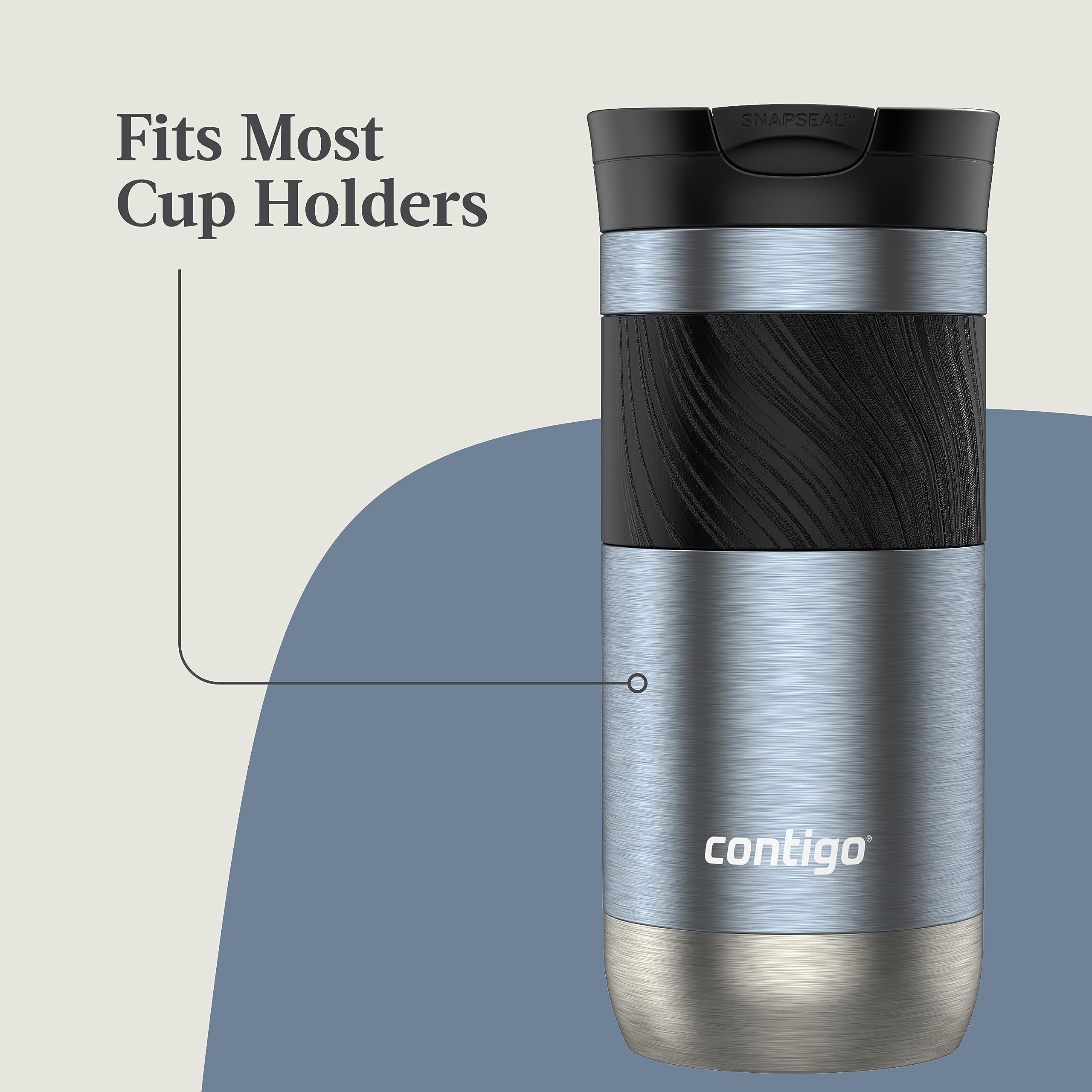 Contigo Byron 2.0 Stainless Steel Travel Mug with SNAPSEAL Lid and Grip, 16oz. 33WU