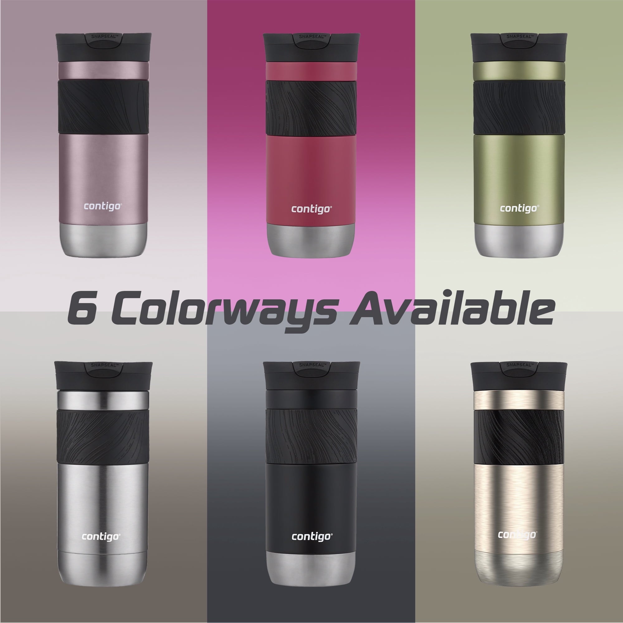 Contigo Byron 2.0 Stainless Steel Travel Mug with SNAPSEAL Lid and Grip, 16oz. 33WU