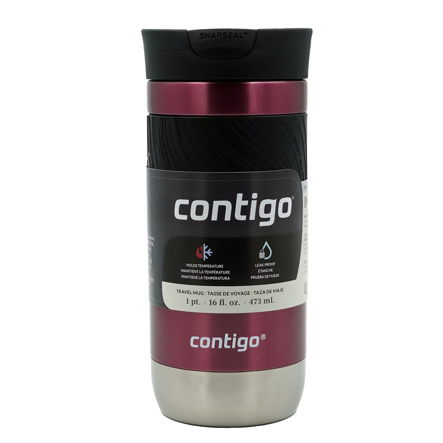 Contigo Byron 2.0 Stainless Steel Travel Mug with SNAPSEAL Lid and Grip, 16oz. 33WU