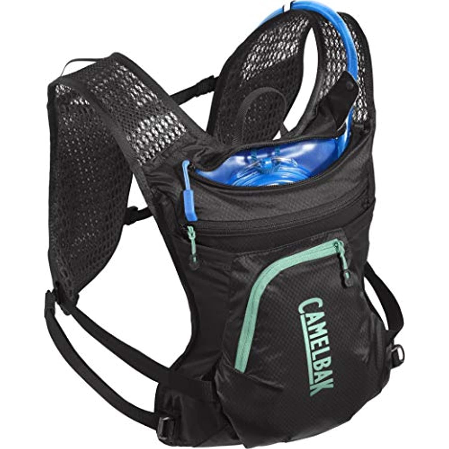 CamelBak Women's Chase Bike Vest 50oz - Hydration Vest - Easy Access Pockets, Black/Mint BFRH