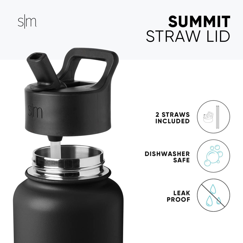 Simple Modern Water Bottle with Straw Lid Vacuum Insulated Stainless Steel Metal Thermos Bottles | Reusable Leak Proof BPA-Free Flask for School | Summit Collection | 22oz, Slumberland EDVA