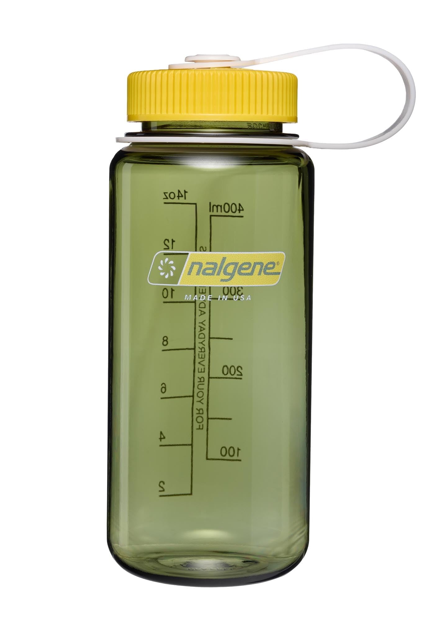 Nalgene 16oz Wide Mouth Water Bottle BPA-Free USA Made, Oil Green + Freesia ZHN7