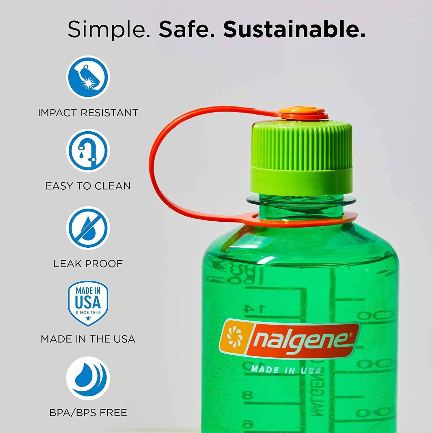 Nalgene Sustain 32 oz Narrow Mouth Plastic Water Bottle R88O