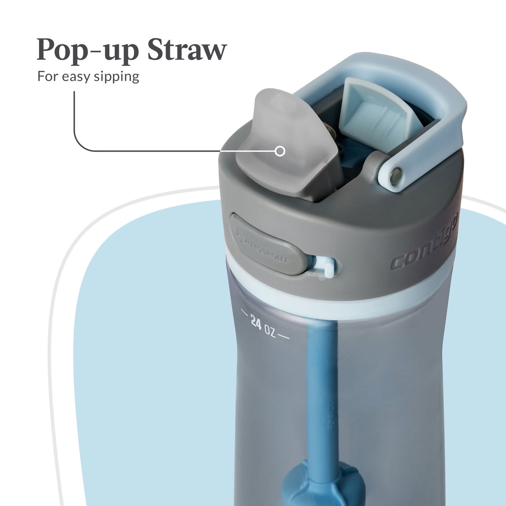 Contigo® Wells Plastic Filter Water Bottle with AUTOSPOUT® Straw Lid, 24 Oz., Dark Ice QPEF