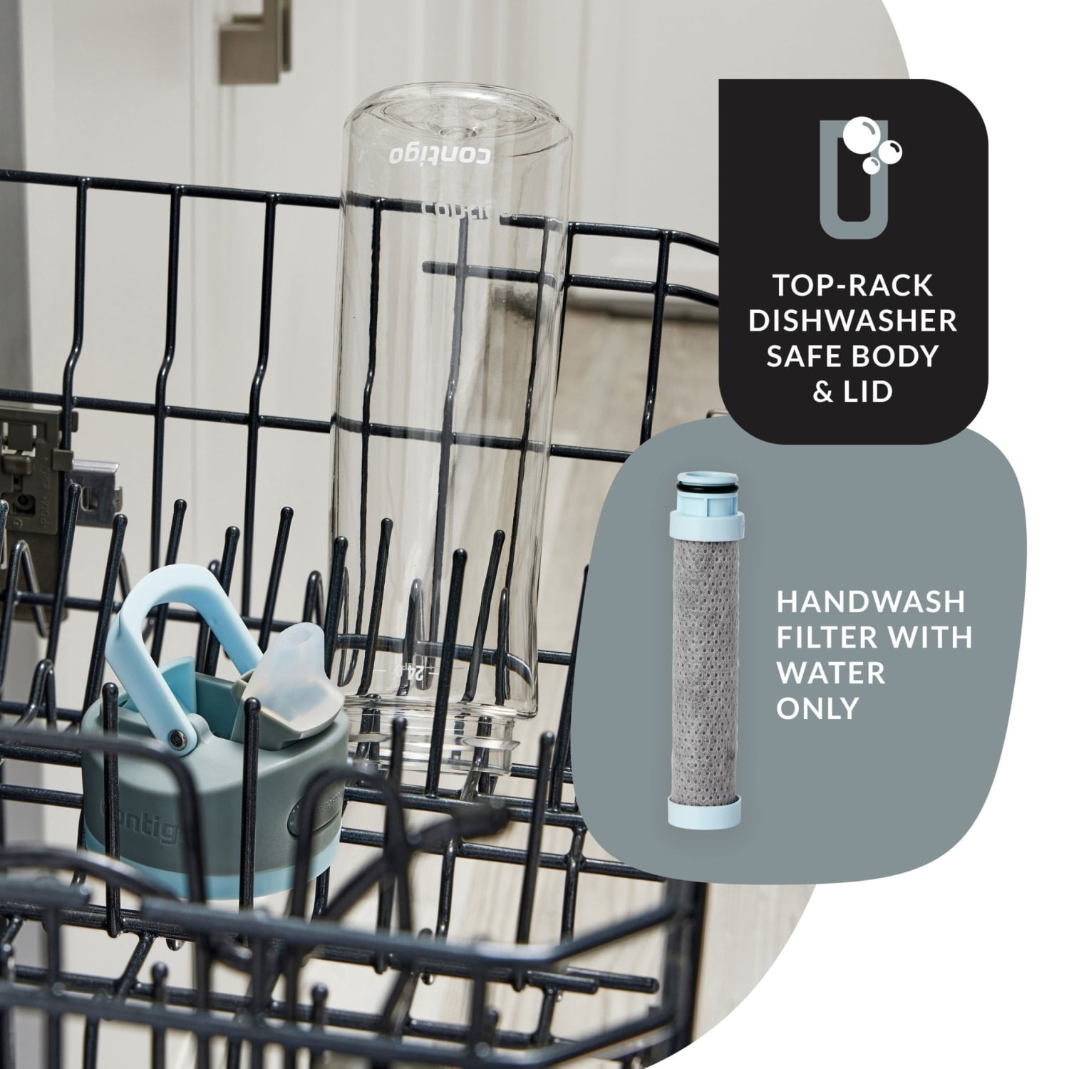 Contigo 24 oz. Wells Plastic Filter Water Bottle - Salt MYNO