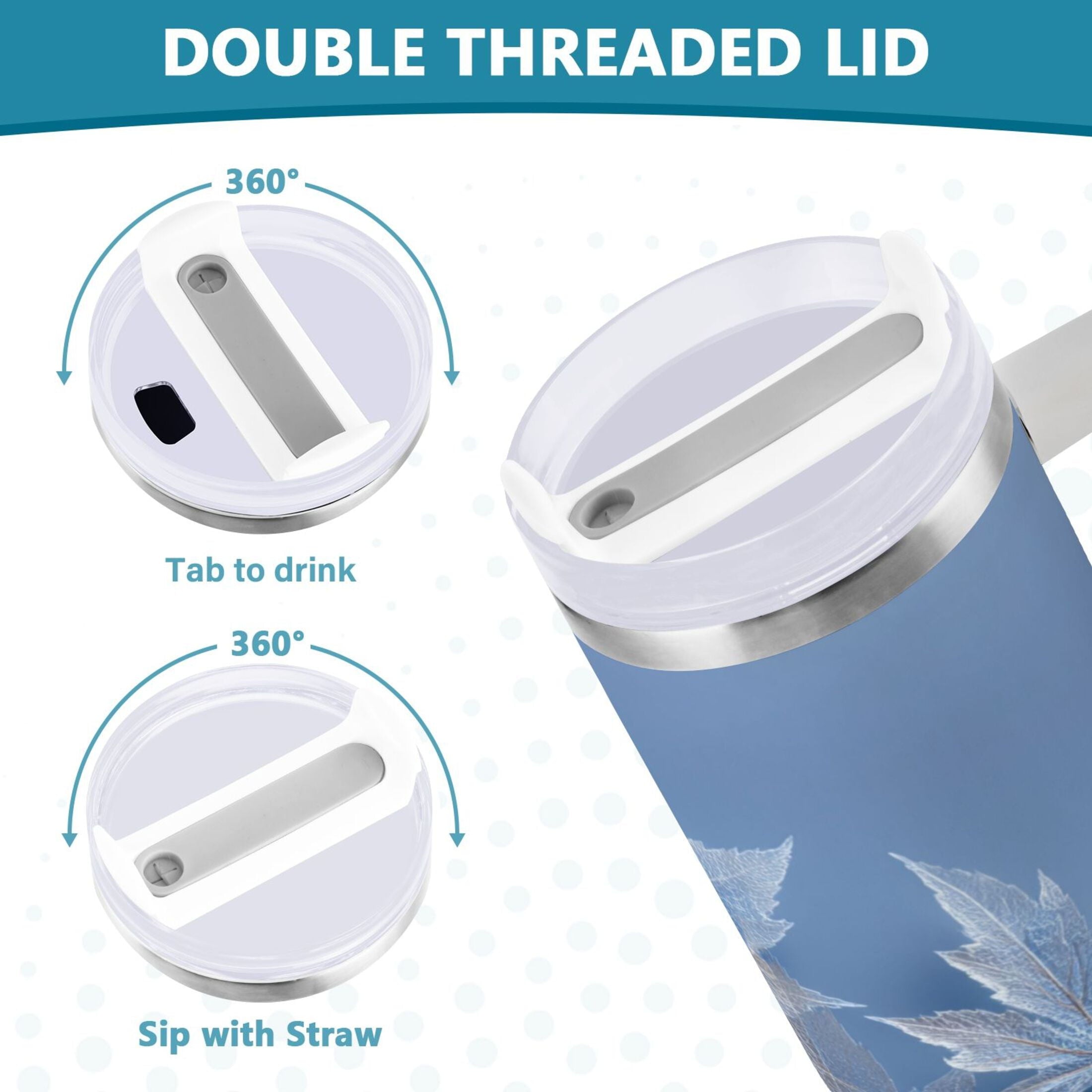 30 oz Insulated Stainless Steel Tumbler Double Wall Stainless Steel Tumbler with 2-Way Drinking Glass Mapleleaves 37DB