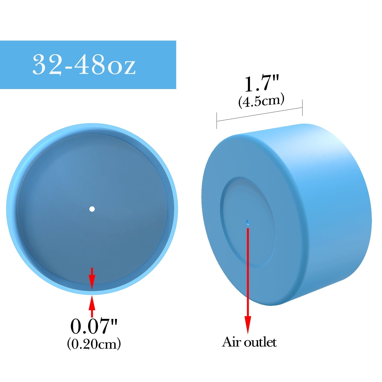 Linkidea 2 Pack Water Bottle Boot Compatible with Nalgene Sustain Wide Mouth 32oz/48oz, Narrow Mouth 32oz, Silicone Anti-Slip Bottle Bottom Bumper Protector (Blue) A8L9