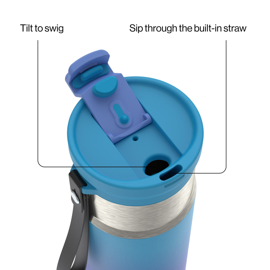 Contigo DualSip 16 oz Compact Leakproof Insulated Water Bottle with 2-Way Lid D53Y