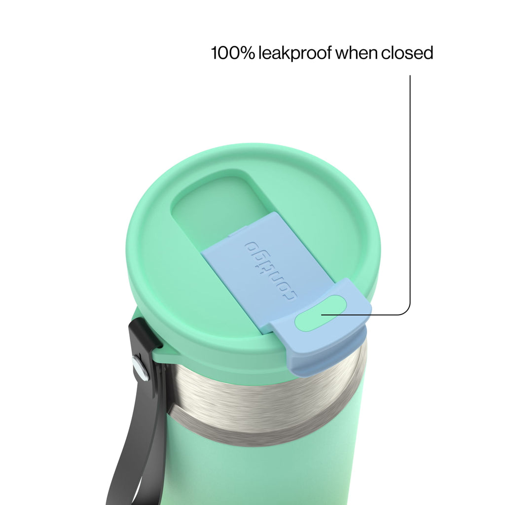 Contigo DualSip 16 oz Compact Leakproof Insulated Water Bottle with 2-Way Lid D53Y