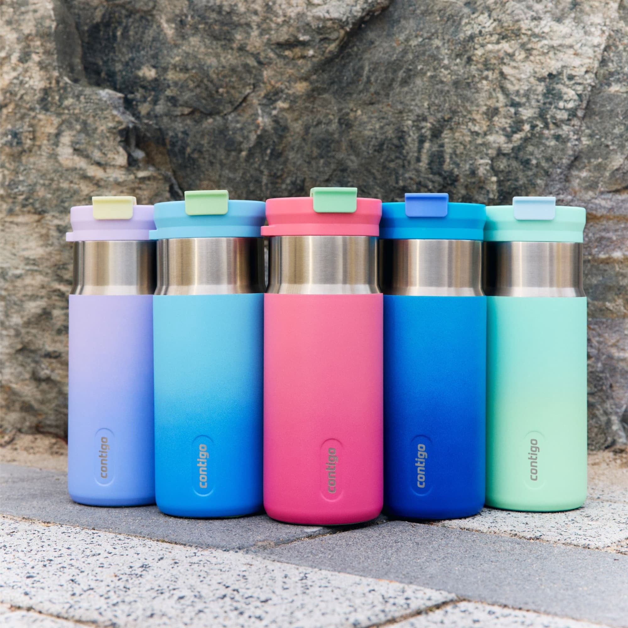 Contigo DualSip 16 oz Compact Leakproof Insulated Water Bottle with 2-Way Lid D53Y