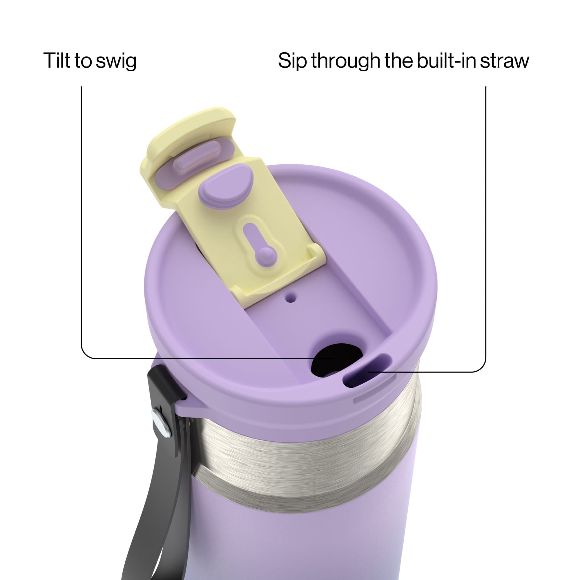 Contigo DualSip 16 oz Compact Leakproof Insulated Water Bottle with 2-Way Lid D53Y