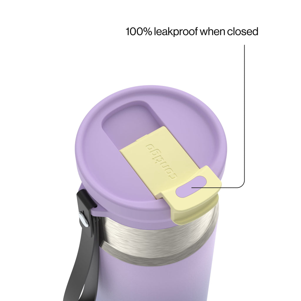 Contigo DualSip 16 oz Compact Leakproof Insulated Water Bottle with 2-Way Lid D53Y