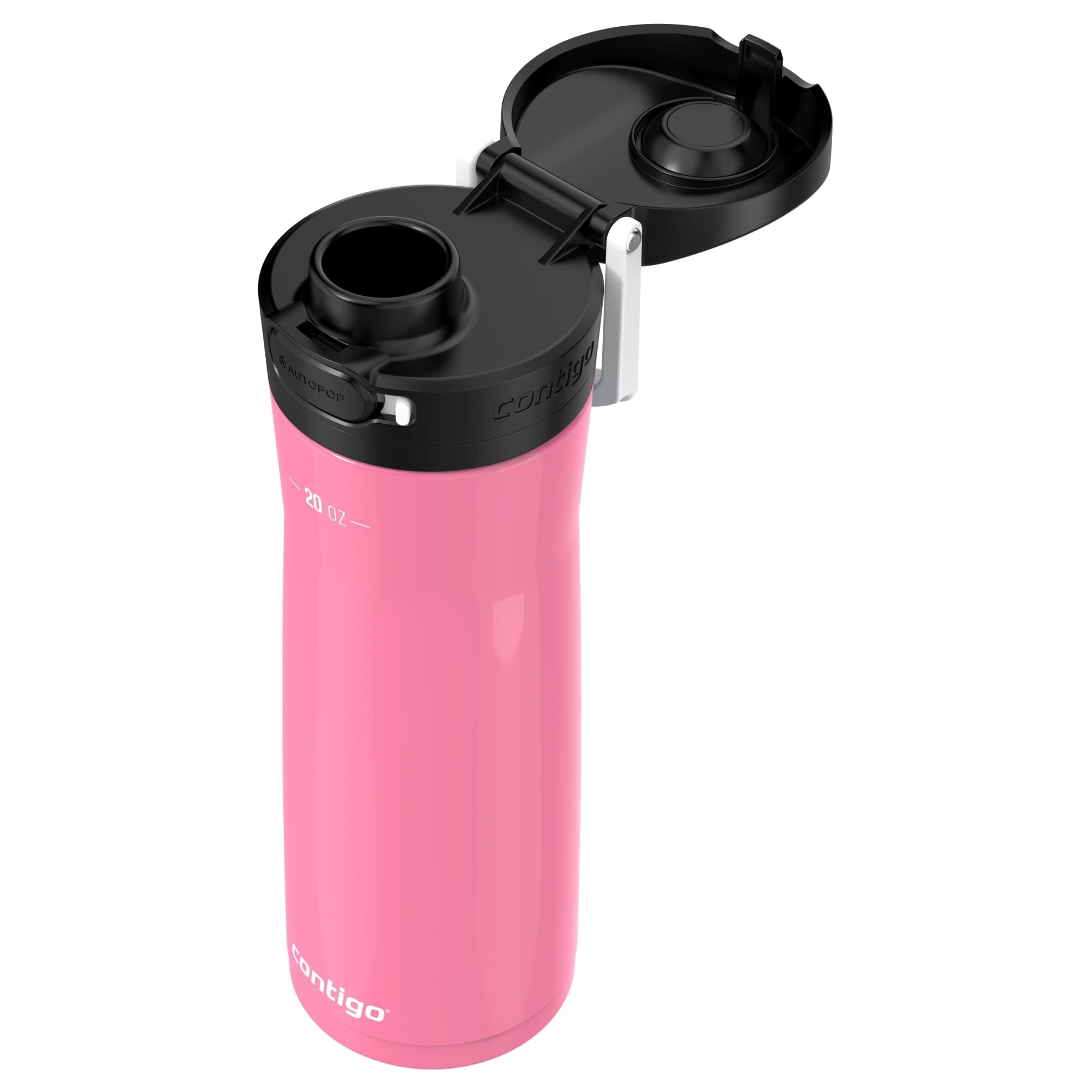 Contigo Jackson Chill  Bundle 2 Water Bottles Black 24oz and Pink  20oz with Autopop Lid Z4L1