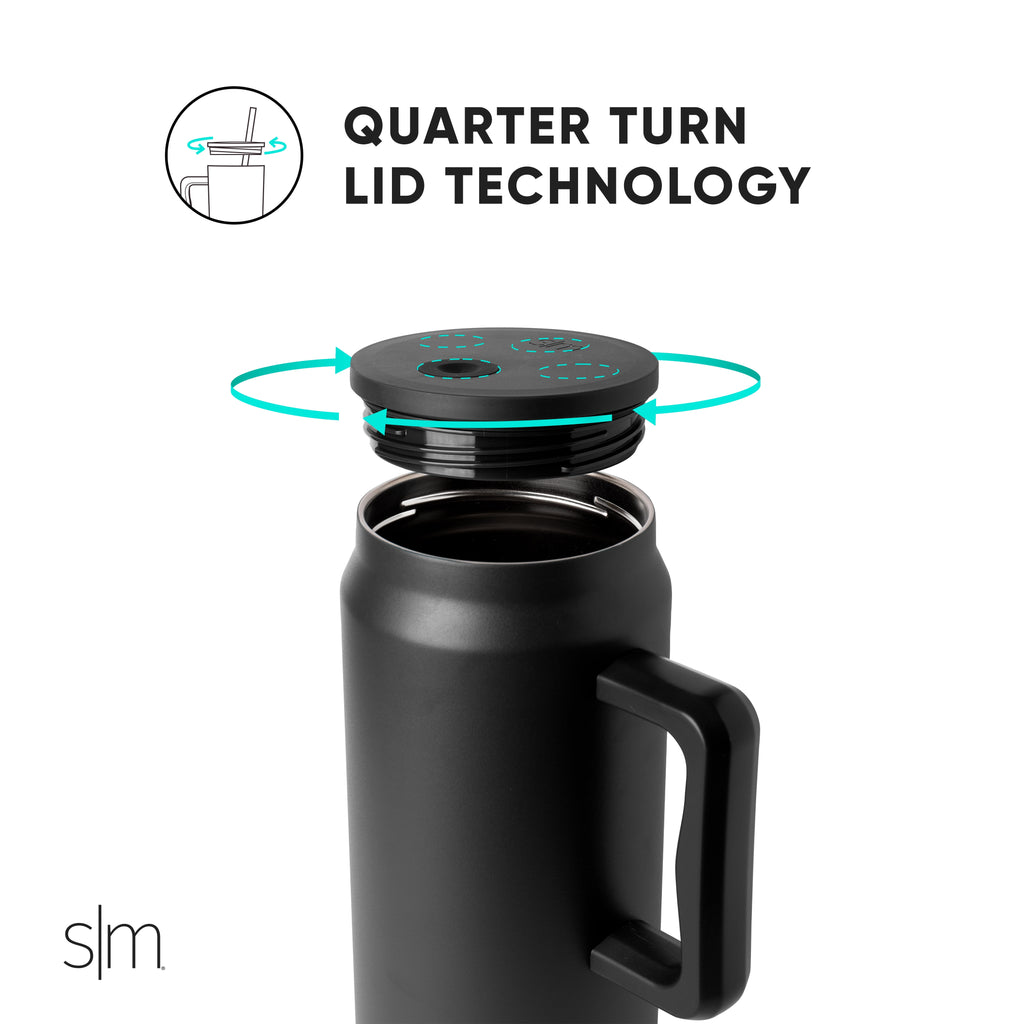 Simple Modern 50 fl oz Insulated Stainless Steel Trek Tumbler with Straw Lid | Midnight Black R3OD