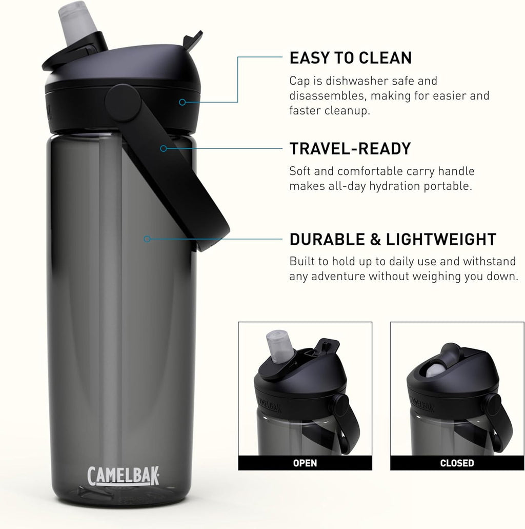 Camelbak Thrive Flip Straw 20oz Water Bottle, Charcoal 7GMT