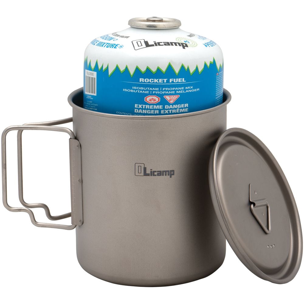 Olicamp Titanium Space Saver Mug with Lid, Nests Nalgene Bottle Inside, Lightweight and Compact, Perfect for Camping and Backpacking, 750mL FNMS