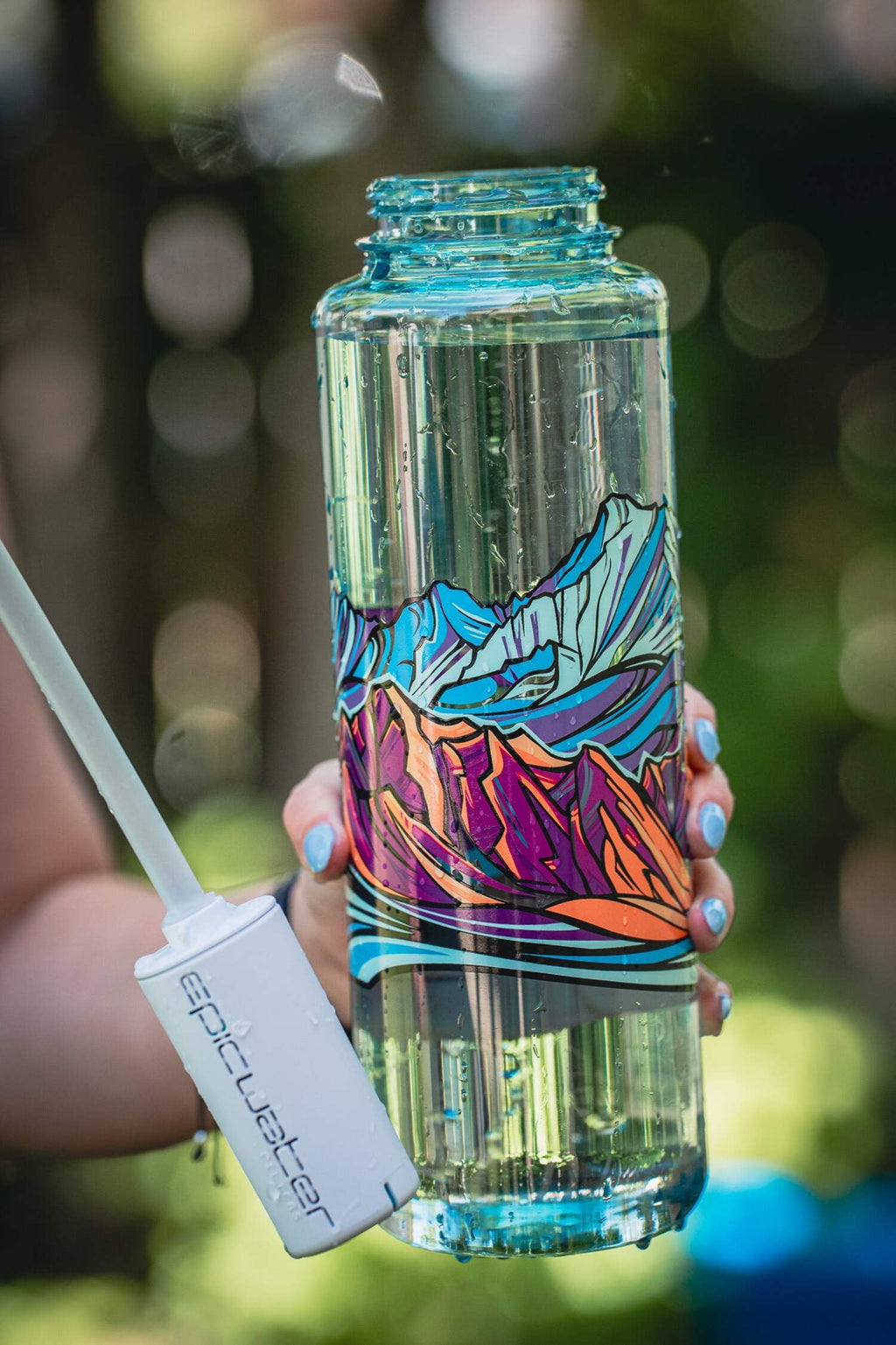 Epic Water Filters Nalgene OG Sustain Tritan USA Made Water Bottle and 75 Gallon Filter - Removes 99.99% of Water Impurities, 32oz, Leggitt Art U6JZ