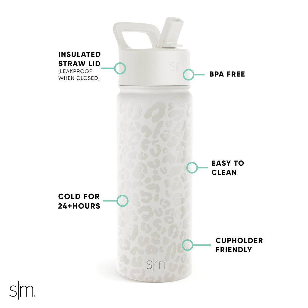 Simple Modern Summit Water Bottle Straw Lid Vacuum Insulated Stainless Steel Bottle | 18 fl oz TKA0