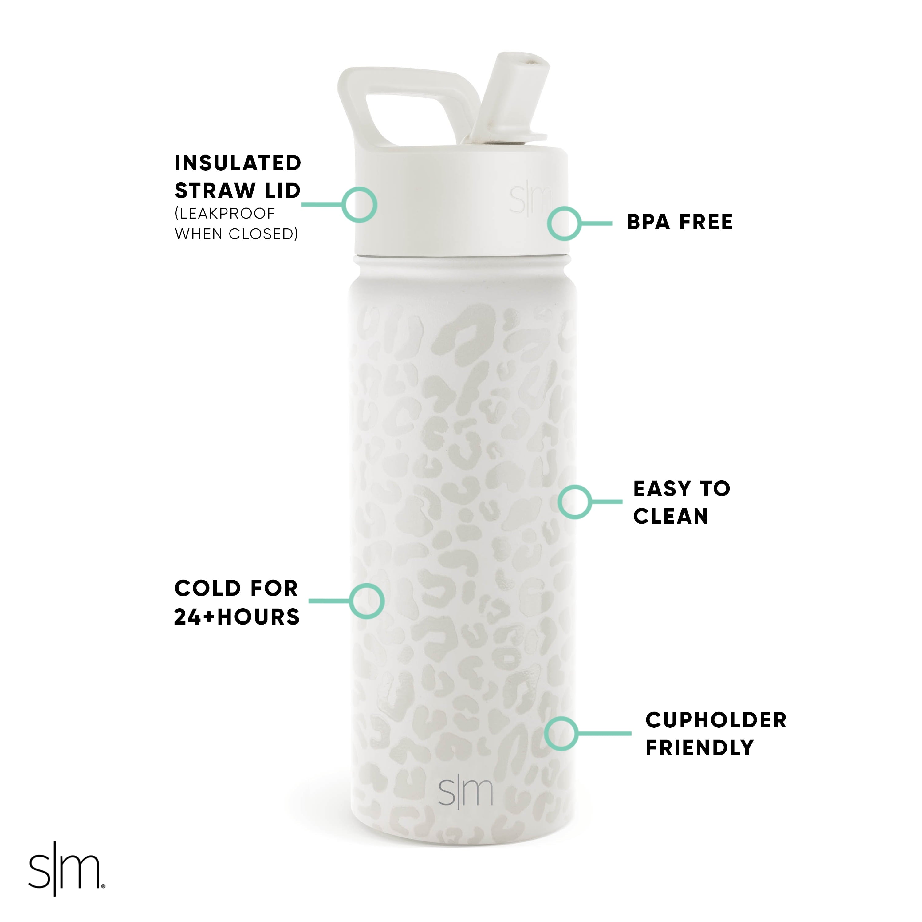 Simple Modern Summit Water Bottle Straw Lid Vacuum Insulated Stainless Steel Bottle | 18 fl oz TKA0