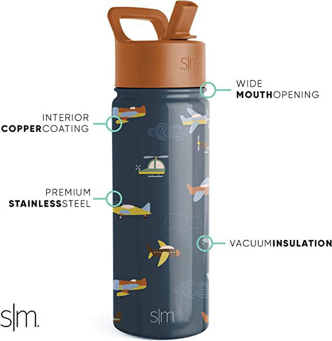 Simple Modern Summit Water Bottle Straw Lid Vacuum Insulated Stainless Steel Bottle | 18 fl oz TKA0