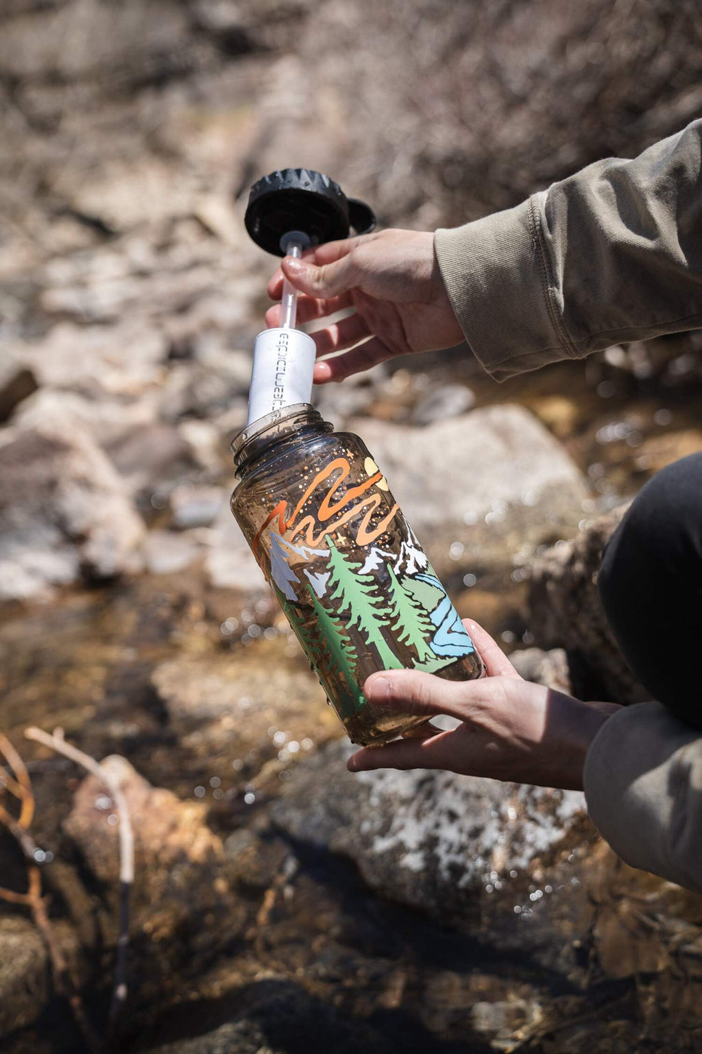 Epic Water Filters Nalgene OG Sustain Tritan USA Made Water Bottle and 75 Gallon Filter - Removes 99.99% of Water Impurities, 32oz, Atomic Child Special Edition SNBU