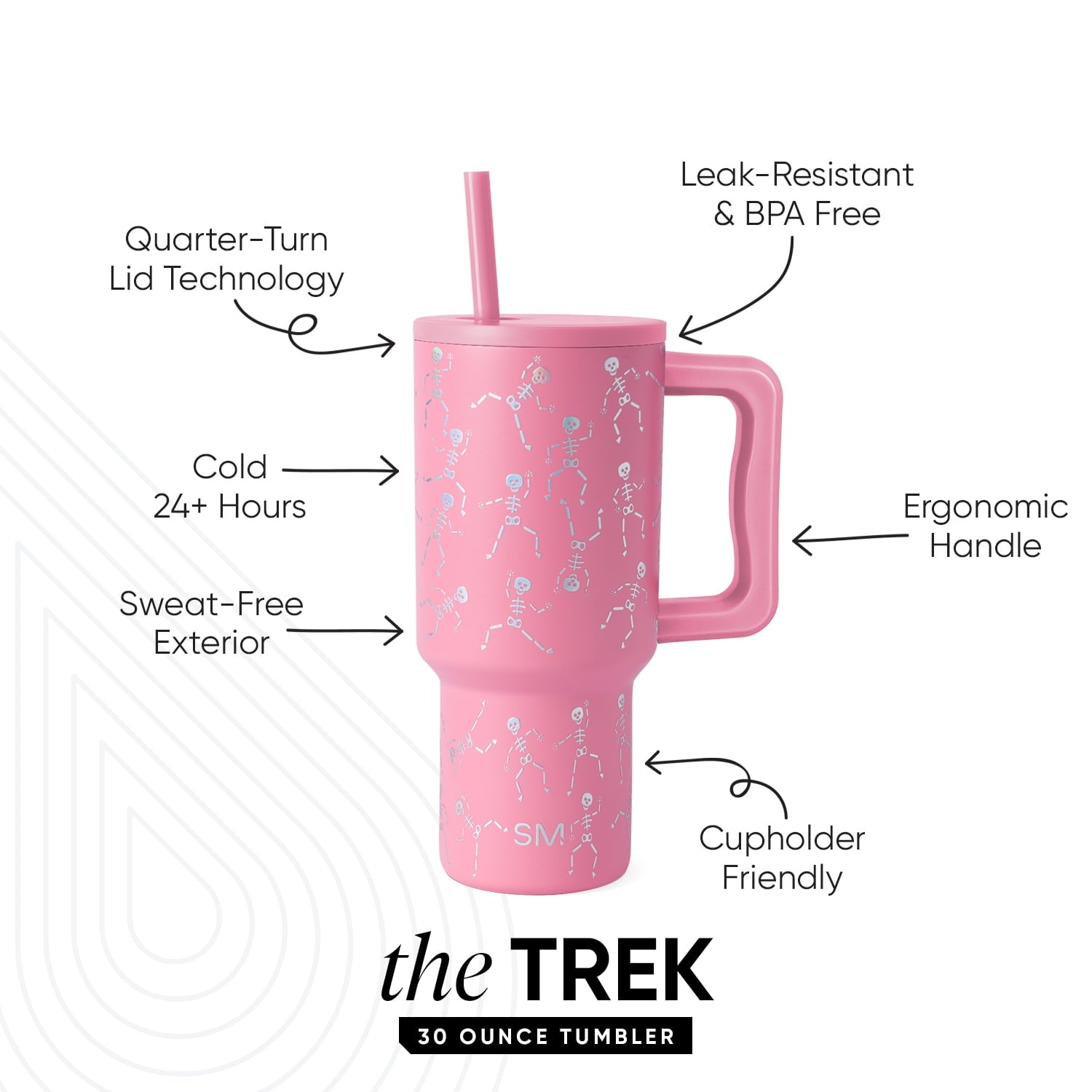 Simple Modern 30 fl oz Insulated Stainless Steel Trek Tumbler with Straw Lid | Seaglass Sage and Cream Checkmate YPTM