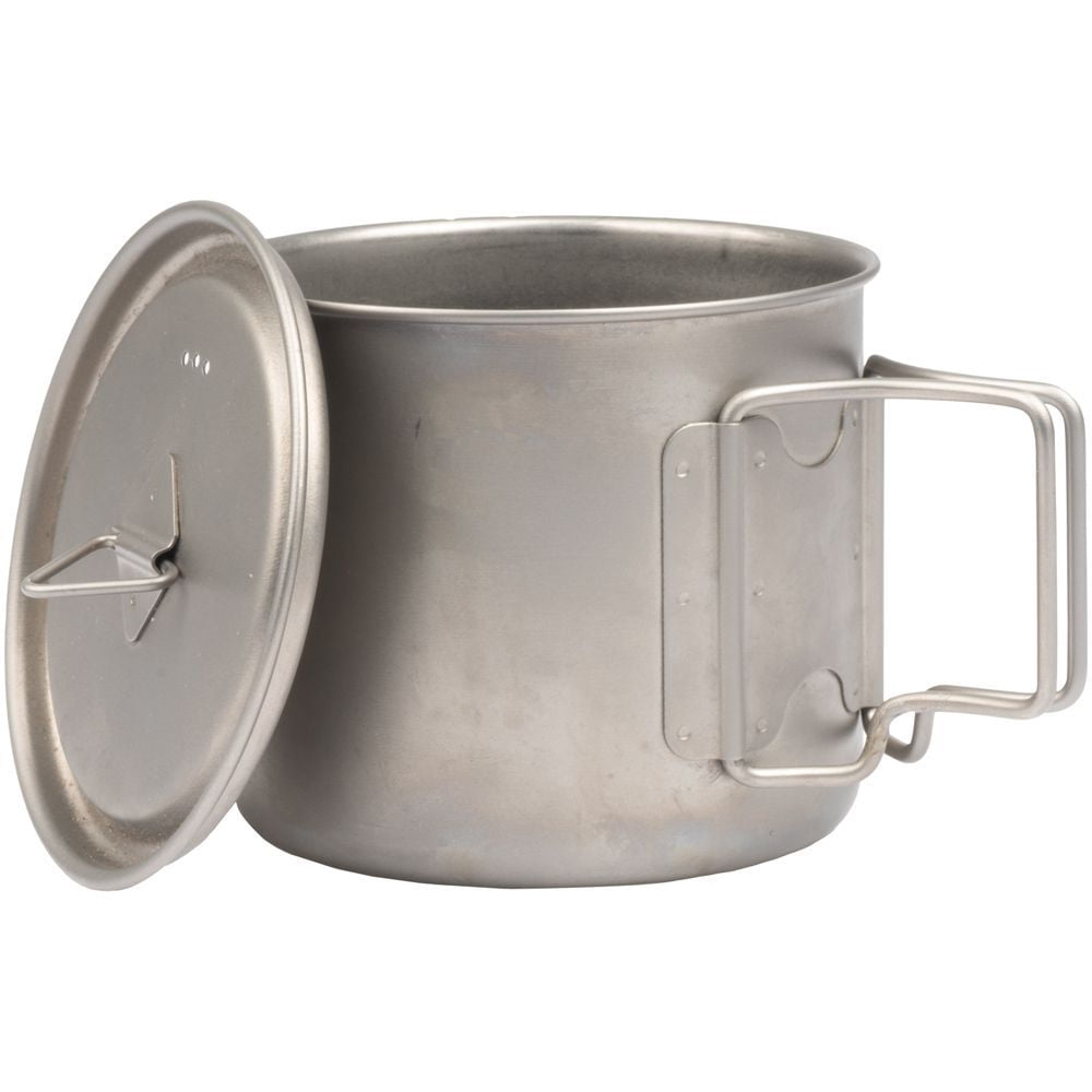 Olicamp Titanium Space Saver Mug with Lid, Nests Nalgene Bottle Inside, Lightweight and Compact, Perfect for Camping and Backpacking, 550mL ZQWF