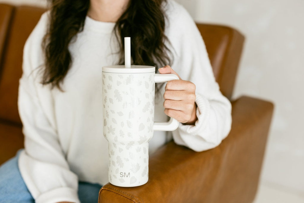 Simple Modern 30 fl oz Insulated Stainless Steel Trek Tumbler with Straw Lid | Seaglass Sage and Cream Checkmate YPTM