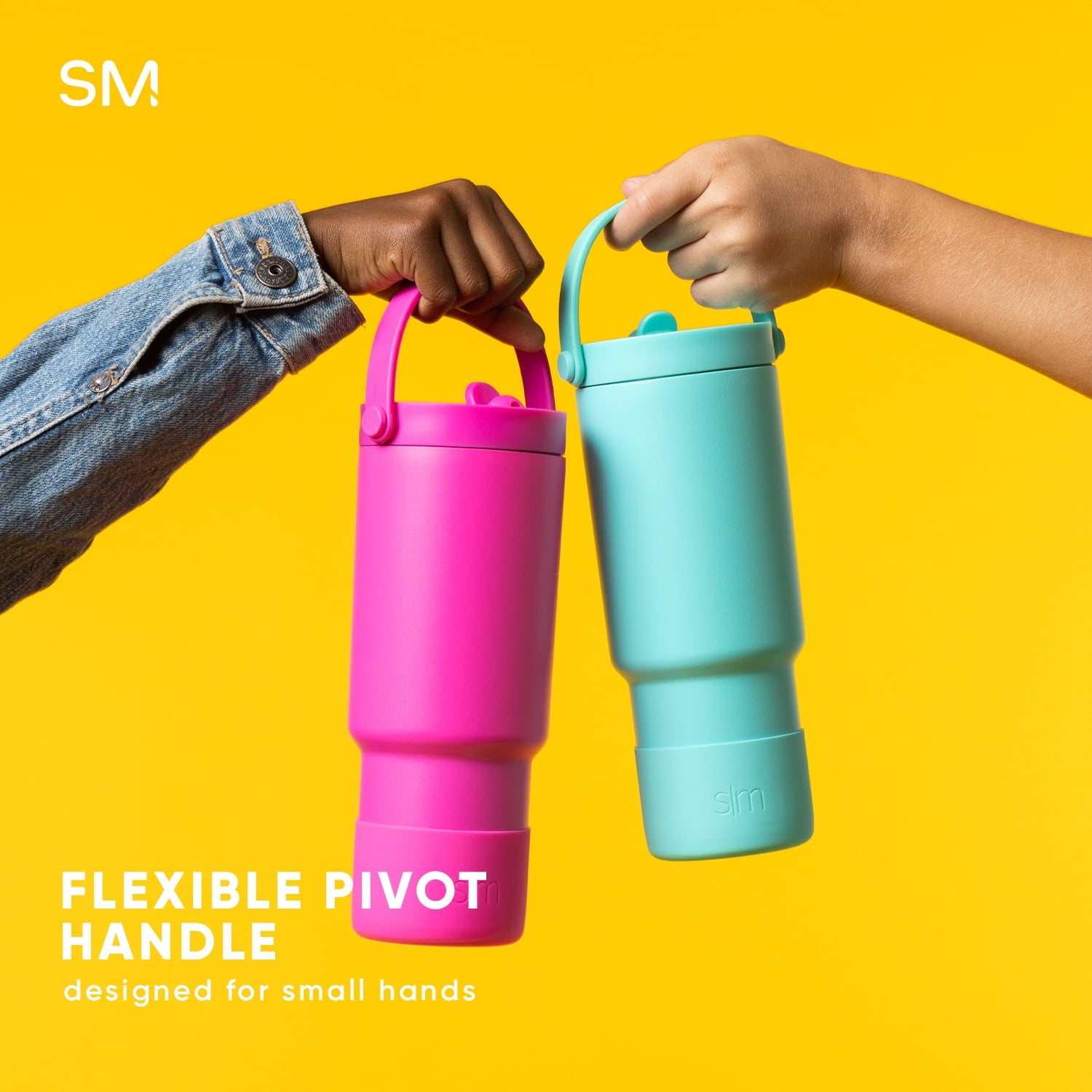 Simple Modern 24 fl oz Insulated Stainless Steel Trek Pivot Tumbler with Straw Lid and Top Handle|Cotton Candy Tie Dye 9D36