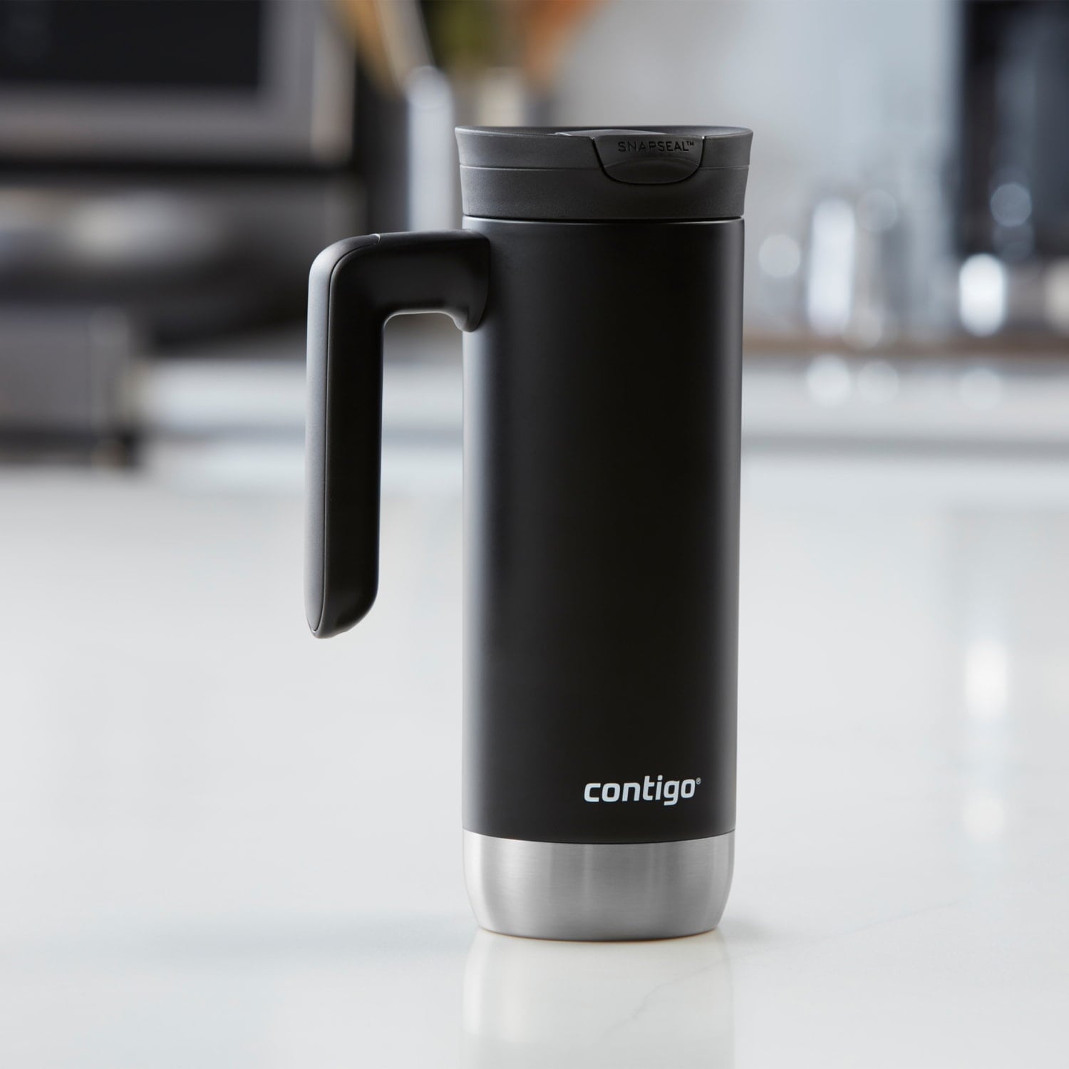 Contigo Huron 2.0 Stainless Steel Travel Mug with SNAPSEAL Lid and Handle in Black, 20 fl oz. ALCR
