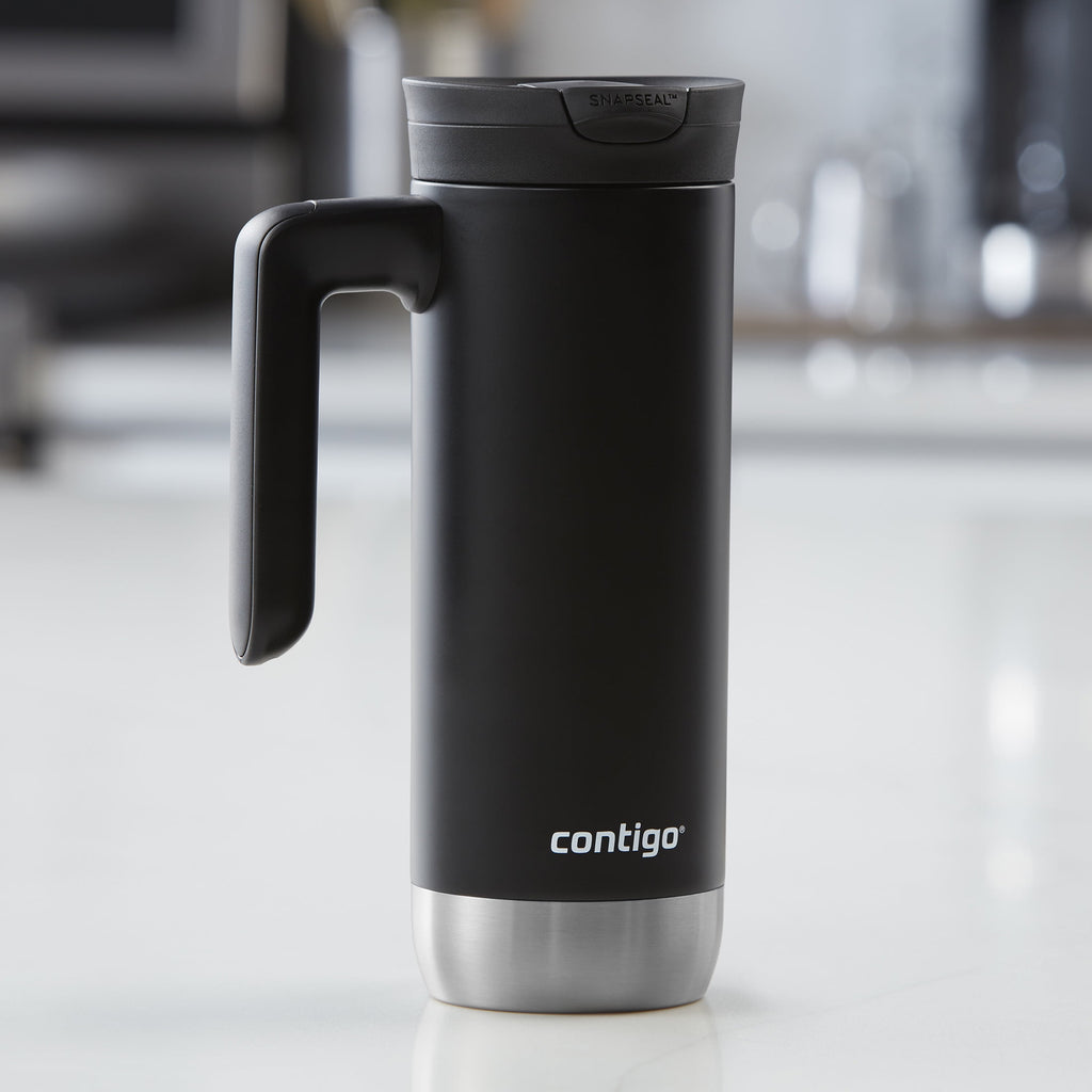 Contigo Huron 2.0 Stainless Steel Travel Mug with SNAPSEAL Lid and Handle in Black, 20 fl oz. ALCR