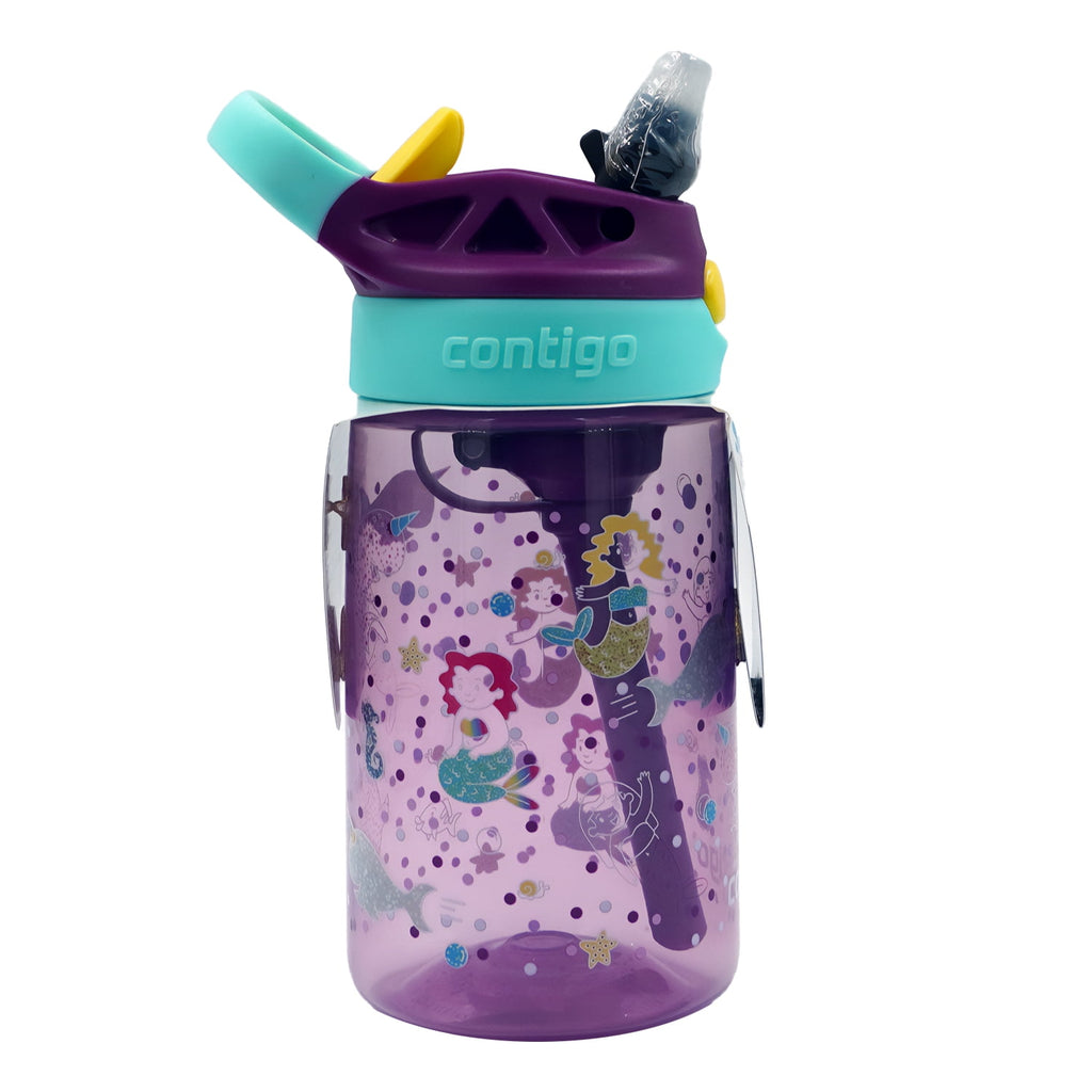 Contigo Kids Water Bottle with Redesigned AUTOSPOUT Straw, 14 oz, Grape Forest Haven M6A1