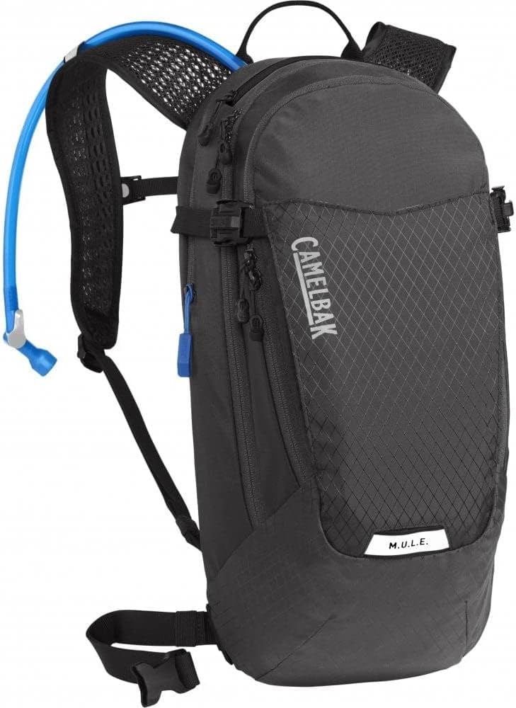 CamelBak Women's M.U.L.E. 12 Mountain Biking Hydration Pack - Easy Refilling Hydration Backpack - Magnetic Tube Trap 100oz, Charcoal/Black AW1A