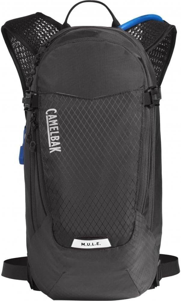 CamelBak Women's M.U.L.E. 12 Mountain Biking Hydration Pack - Easy Refilling Hydration Backpack - Magnetic Tube Trap 100oz, Charcoal/Black AW1A