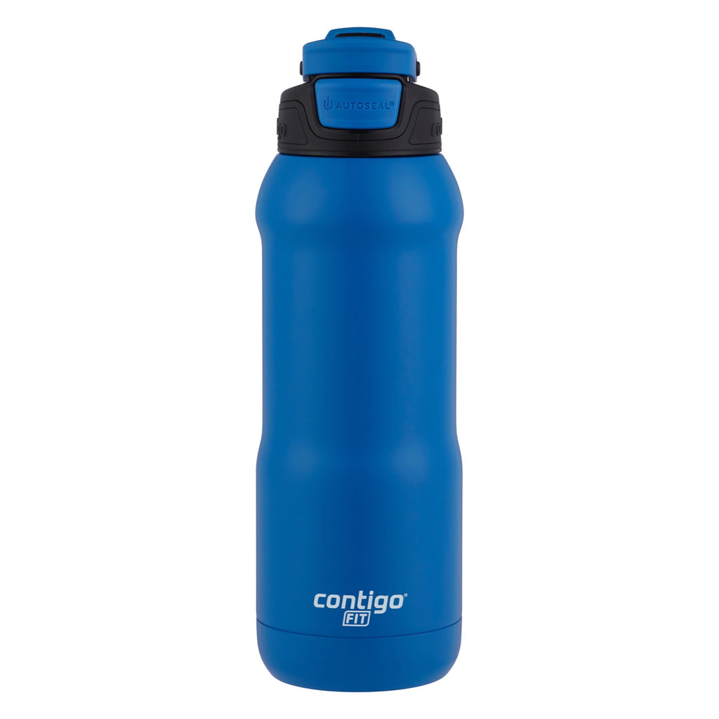 Contigo Fit Stainless Steel AUTOSPOUT Water Bottle with Straw, Blue Amp, 32 fl oz. C5KQ