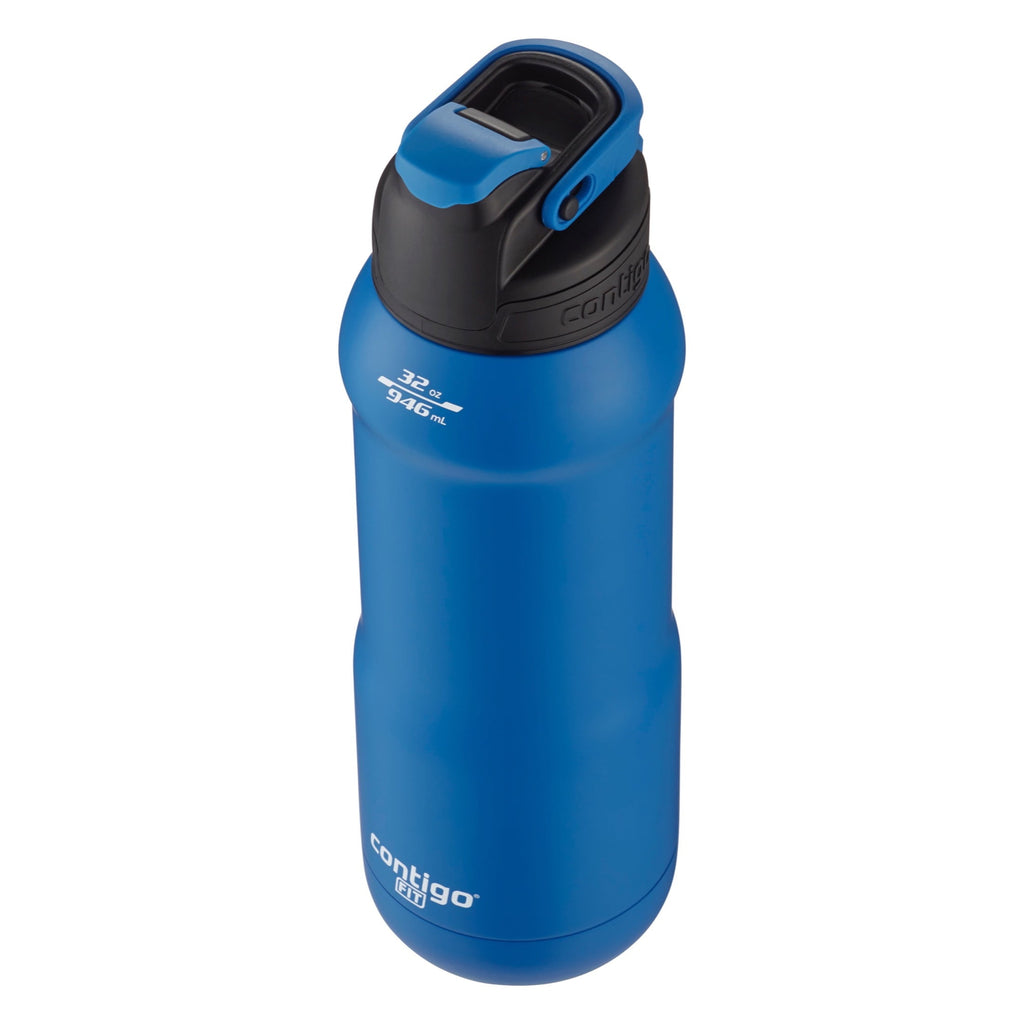 Contigo Fit Stainless Steel AUTOSPOUT Water Bottle with Straw, Blue Amp, 32 fl oz. C5KQ