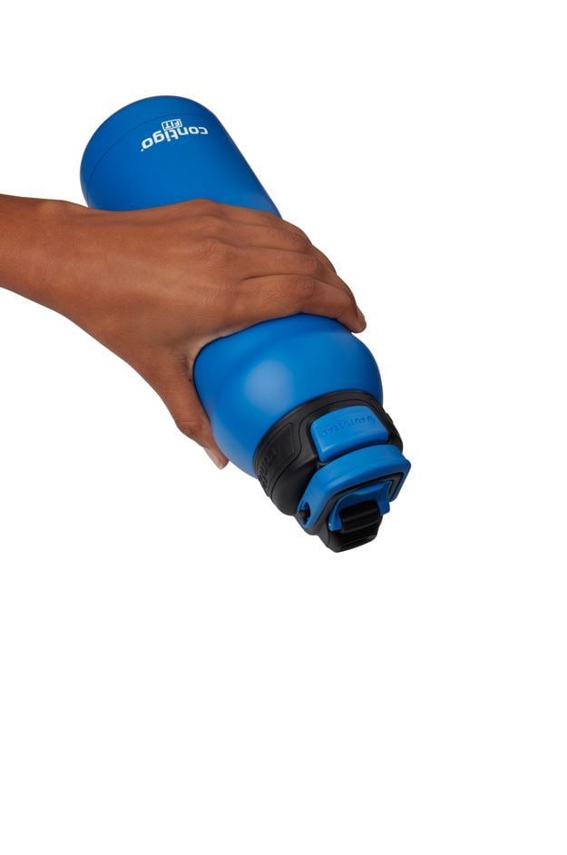 Contigo Fit Stainless Steel AUTOSPOUT Water Bottle with Straw, Blue Amp, 32 fl oz. C5KQ