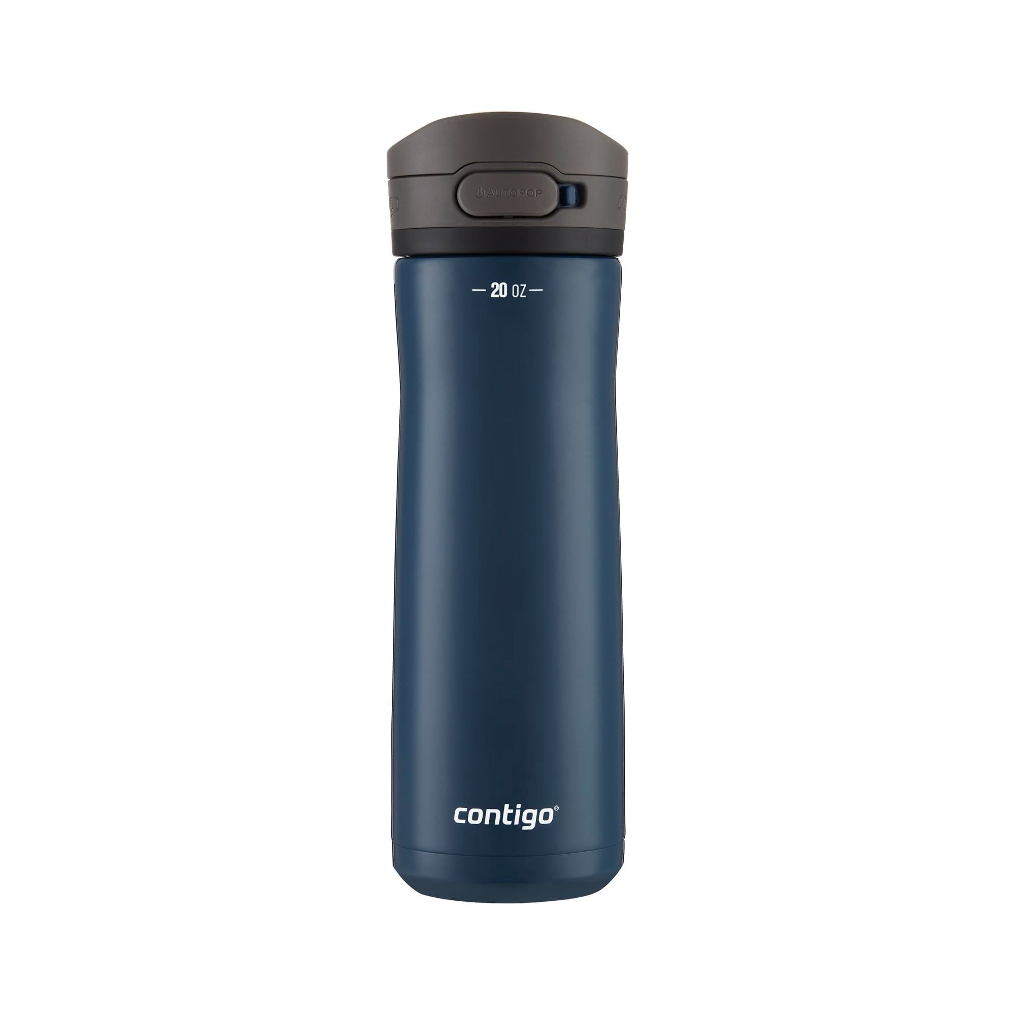 Contigo Jackson Chill Bundle 2 Water Bottles Black 24oz and Blueberry 20oz with Autopop Lid AQCL