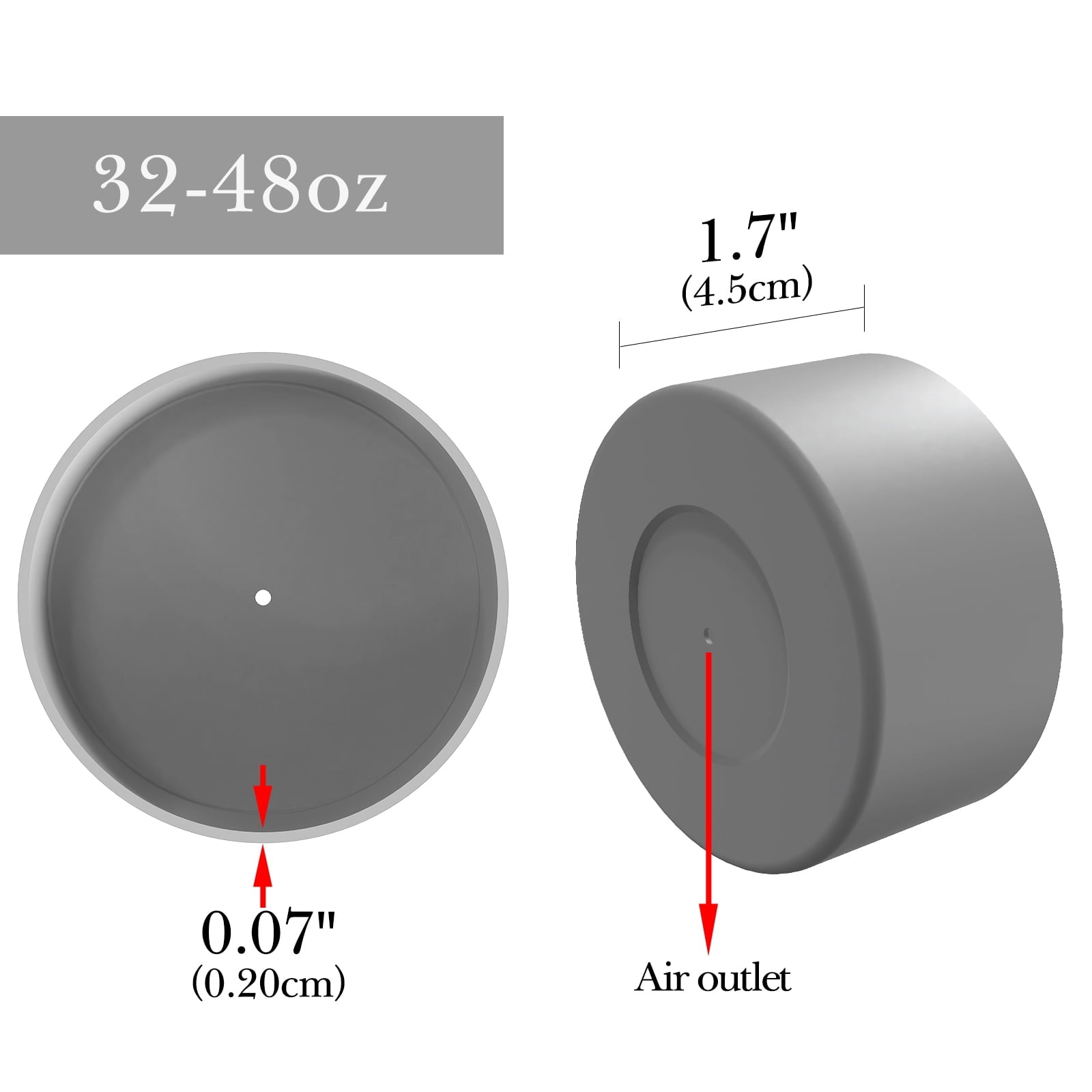 Linkidea 2 Pack Water Bottle Boot Compatible with Nalgene Sustain Wide Mouth 32oz/48oz, Narrow Mouth 32oz, Silicone Anti-Slip Bottle Bottom Bumper Protector (Grey) QT73