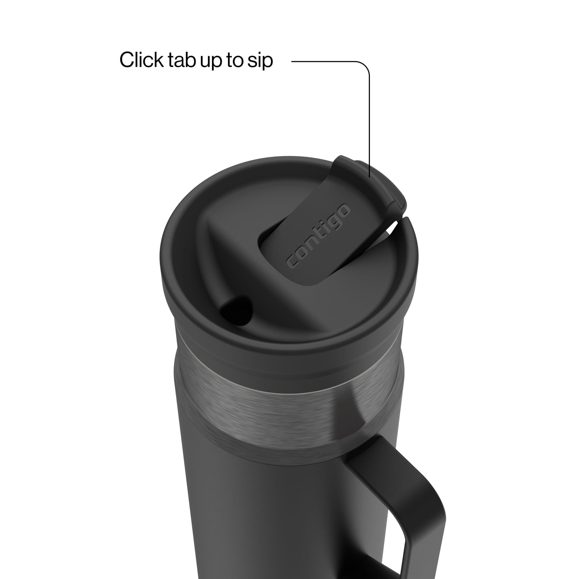 Contigo SnapSeal Leakproof Stainless Steel Reusable Water Bottle Tumbler with Side Handle, Dark Blue/Bronze, 20 oz EL1O