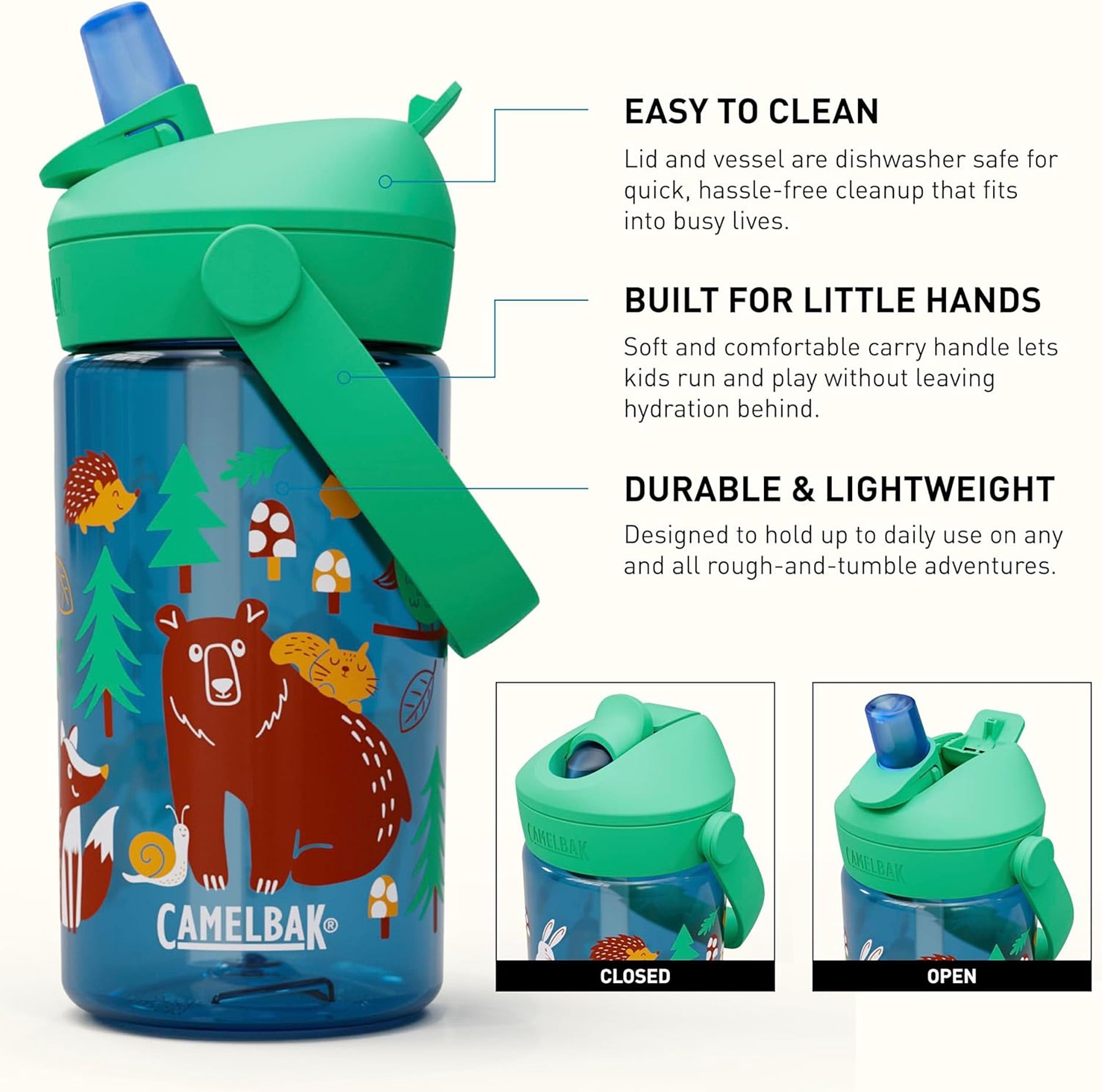 Camelbak Thrive™ Flip Straw Kids 14oz Bottle, Friendly Forest CWB0