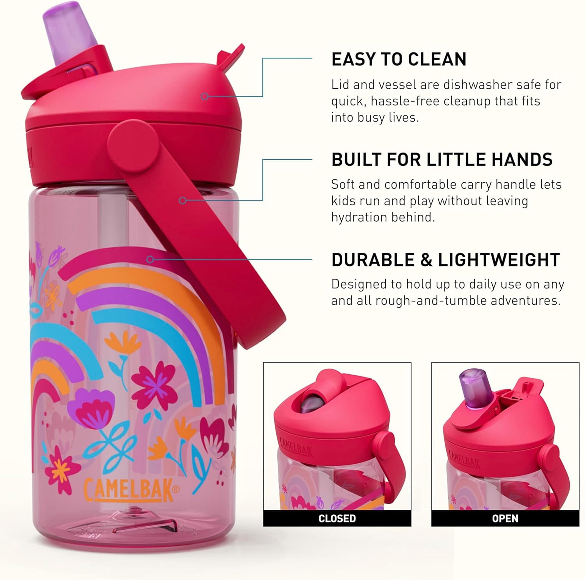 Camelbak Thrive™ Flip Straw Kids 14oz Bottle, Friendly Forest CWB0