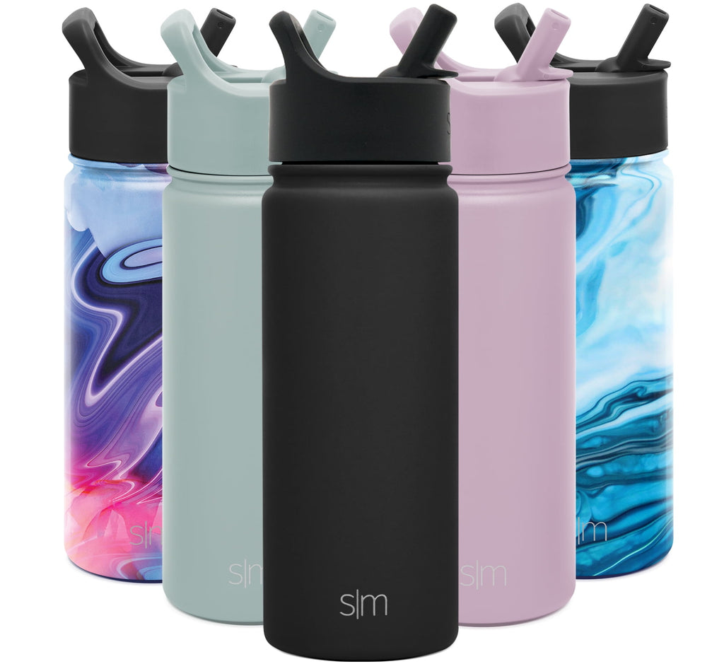 Simple Modern Summit Water Bottle Straw Lid Vacuum Insulated Stainless Steel Bottle | 18 fl oz 3NMA