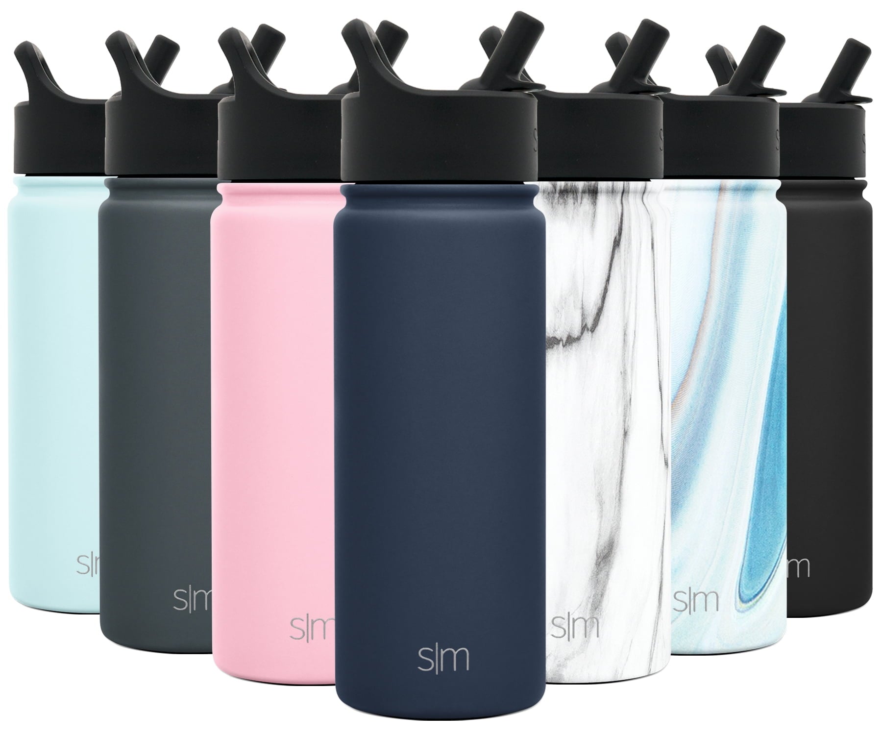 Simple Modern Summit Water Bottle Straw Lid Vacuum Insulated Stainless Steel Bottle | 18 fl oz 3NMA